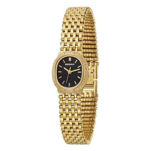 BERNY orologi d'oro per le donne bracciale orologi al quarzo piccolo orologio da donna aggiornato con strumenti inclusi