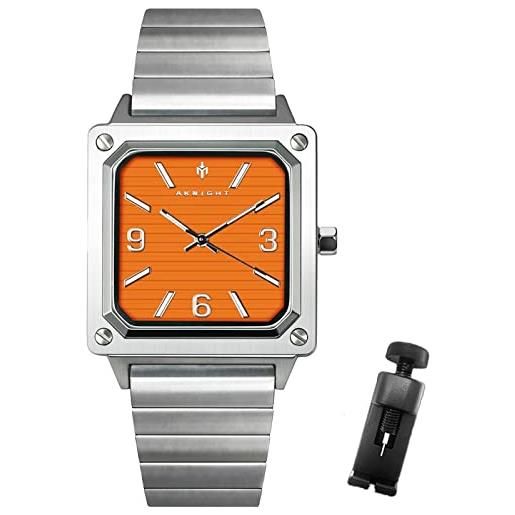 AKNIGHT orologio da uomo, orologi da uomo cronografo in acciaio inossidabile impermeabile data analogico orologio al quarzo business casual moda orologi da polso per uomo