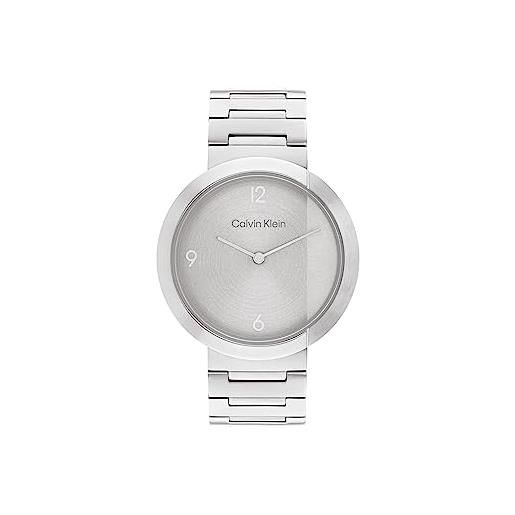 Calvin Klein orologio analogico al quarzo unisex con cinturino in acciaio inossidabile argentato - 25200289