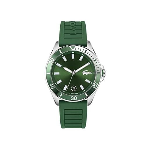 Lacoste orologio analogico al quarzo da uomo con cinturino in silicone verde - 2011263