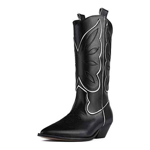 L37 HANDMADE SHOES don't stop me now, western boot donna, nero, 37 eu