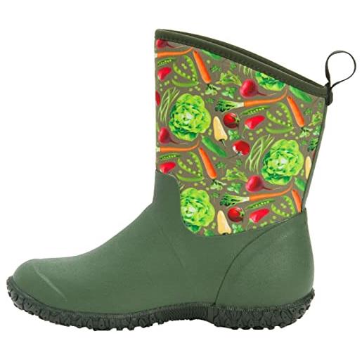 Muck Boots muckster ii mid, stivali in gomma donna, green veggie print, 20 eu