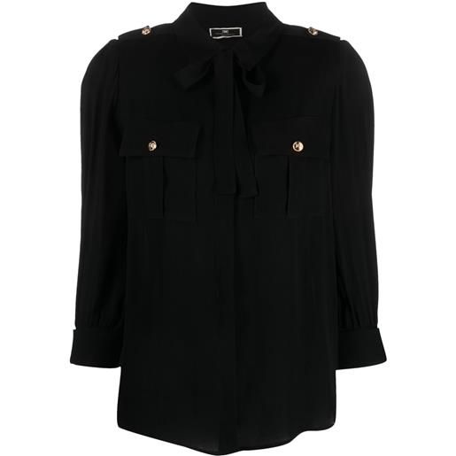 Elisabetta Franchi camicia con fiocco - nero