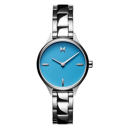 MVMT orologio analogico al quarzo da donna collezione reina con cinturino in pelle o acciaio inossidabile blu