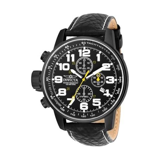 Invicta i-force - orologio da uomo in acciaio inossidabile con movimento al quarzo - 46 mm, nero/nero