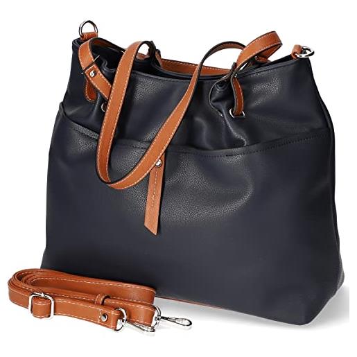 TOM TAILOR novara, shopper donna, nero, 36 x 13 x 27,5