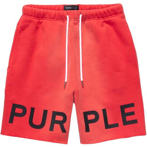 Purple Brand shorts sportivi con stampa - rosso