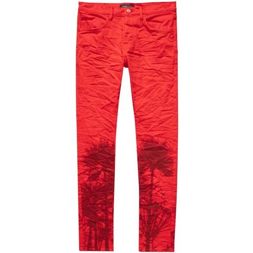Purple Brand jeans skinny con stampa palm tree - rosso
