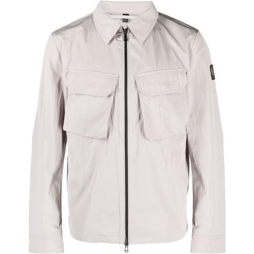 Belstaff giacca-camicia con applicazione - grigio