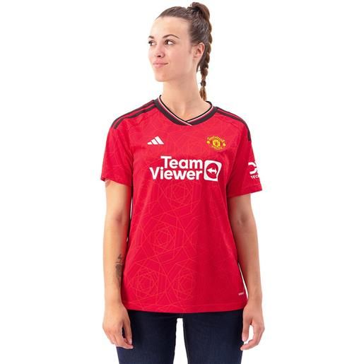 Adidas manchester united fc 23/24 woman short sleeve t-shirt home rosso xs
