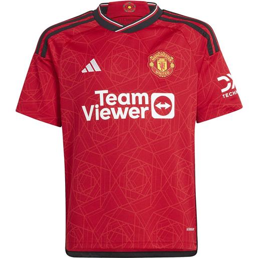 Adidas manchester united fc 23/24 junior short sleeve t-shirt home rosso 7-8 years