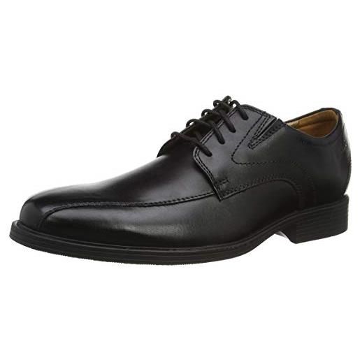 Clarks whiddon pace, scarpe con lacci uomo, nero (black leather), 43 eu