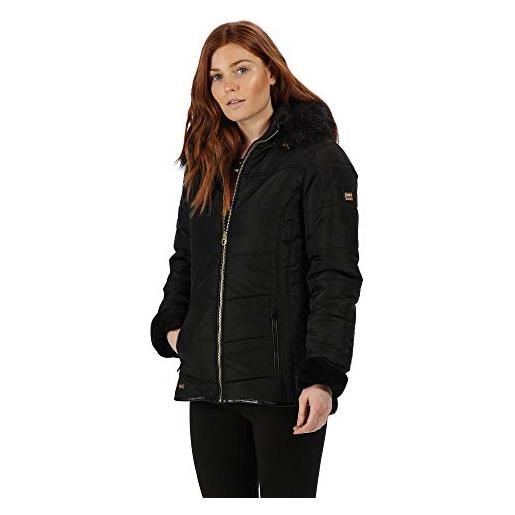 Regatta whitley - giacca invernale da donna con cappuccio e termo-guardia isolante in pelliccia sintetica, donna, giacche baffled/trapuntate, rwn142 8pz18l, prugna, 18