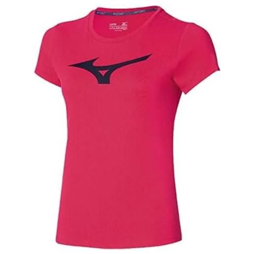 Mizuno rb - maglietta da donna con logo, donna, t-shirt, k2ga1803, rosso rosato, xs