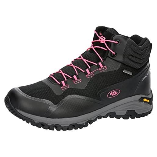 Brütting mount clarke, scarpe da trail running donna, nero/rosa, 36 eu