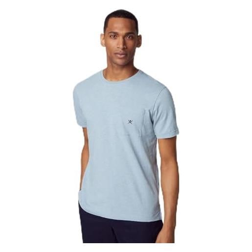 Hackett London maglietta tascabile in lino ctn t-shirt, bianco (bianco sporco), l uomo