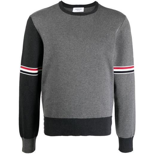 Thom Browne maglione con design color-block - grigio