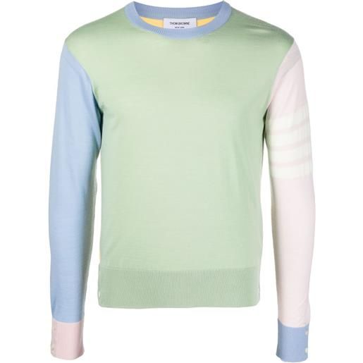 Thom Browne maglione con pannelli a contrasto - verde