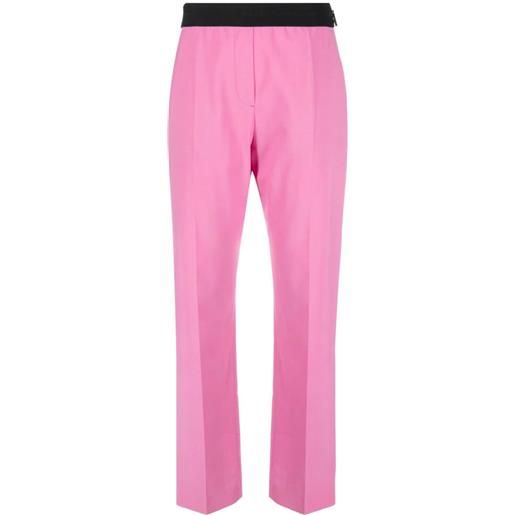 MSGM pantaloni con banda logo - rosa