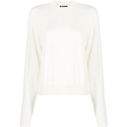 Jil Sander maglione con dettaglio traforato - bianco