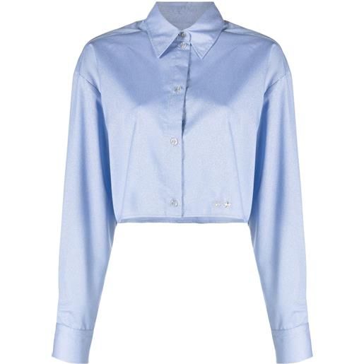 Chiara Ferragni camicia crop a righe - blu