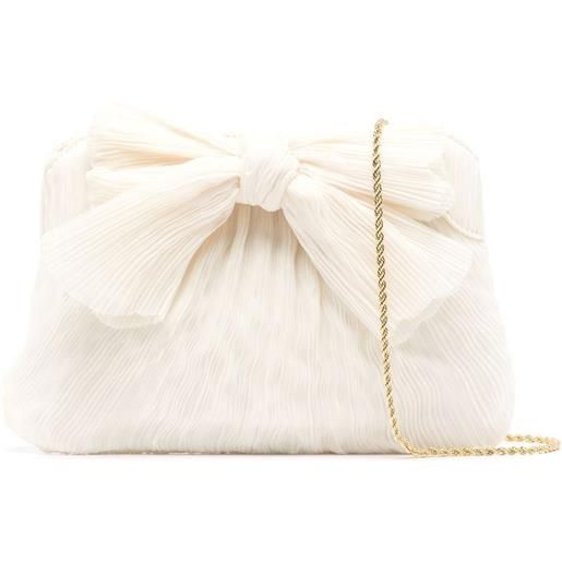 Loeffler Randall clutch rayne con fiocco - bianco