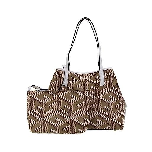 GUESS vikky large tote, borsa donna, taupe logo, unica