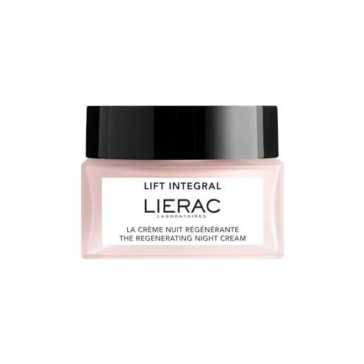 Lierac lift integral crema notte antirughe rigenerante, liftante viso, per tutti i tipi di pelle, formato da 50ml