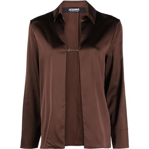 Jacquemus camicia la chemise notte - marrone