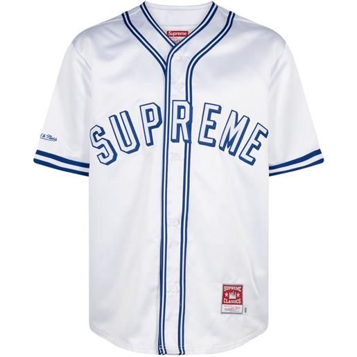 Supreme t-shirt baseball mitchell & ness - bianco