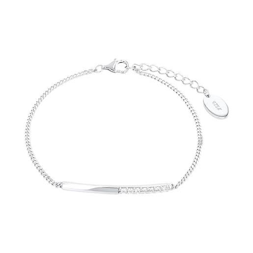 s.Oliver bracciale da braccio da donna in argento 925, con zirconi sintetici, 17+3 cm, argento, fornito in confezione regalo per gioielli, 2031440