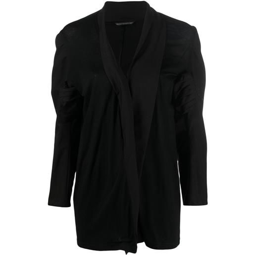 Yohji Yamamoto blusa asimmetrica con maniche a palloncino - nero