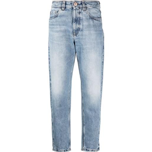 Brunello Cucinelli jeans crop a vita alta - blu