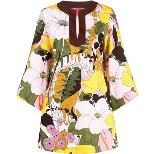 La DoubleJ abito the kaftan mini a fiori - rosa