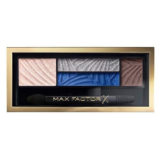 Max Factor palette smokey eye drama kit, 4 ombretti iper pigmentati modulabili, 006 azure ailure