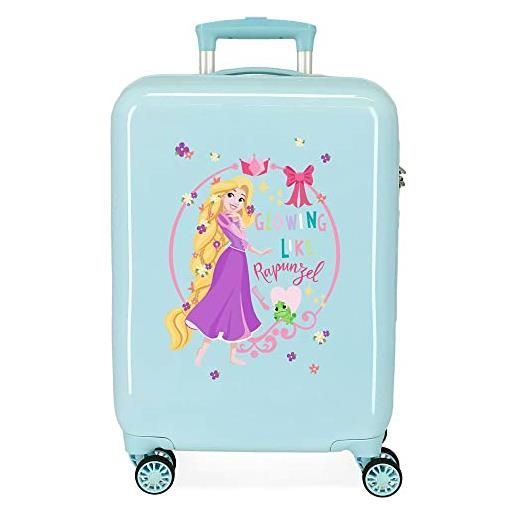 Disney princess celebration - set di valigie blu 55/68 cm rigida abs chiusura a combinazione laterale 104 l 2,66 kg 4 ruote doppie bagaglio a mano
