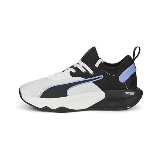PUMA pwr xx nitro wn, scarpe per jogging su strada donna, bianca nero elektro viola, 39 eu