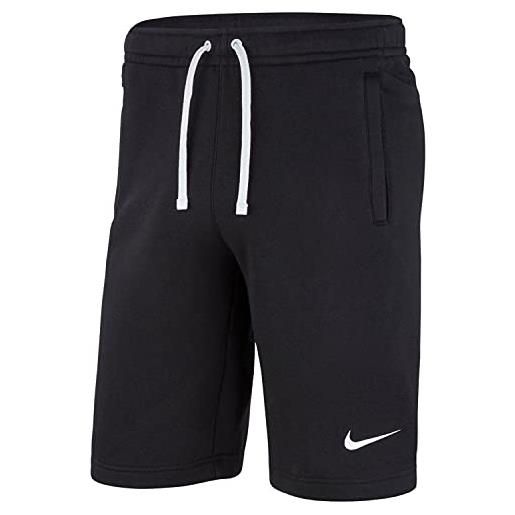 Nike team club 19 fleece, pantaloncino unisex-adulto, black/black/white/white, s