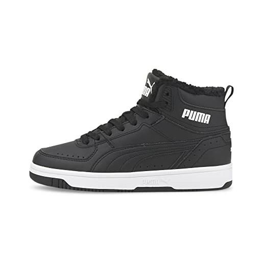 PUMA unisex kids' fashion shoes rebound joy fur jr trainers & sneakers, PUMA black-PUMA white, 37.5