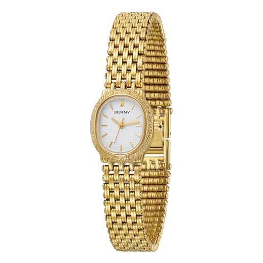 BERNY orologi d'oro per le donne bracciale orologi al quarzo piccolo orologio da donna aggiornato con strumenti inclusi
