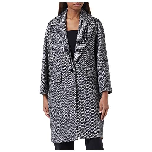 Sisley 2matln01e wool blend coat, bianco e nero 902, 44 donna