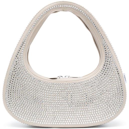 Coperni borsa tote swipe mini con strass - toni neutri