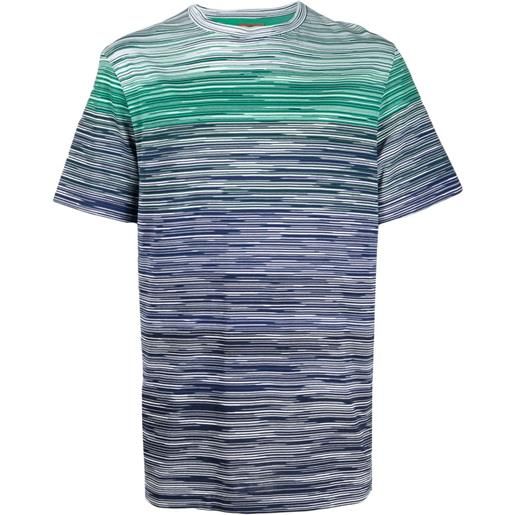 Missoni t-shirt a righe con effetto sfumato - blu