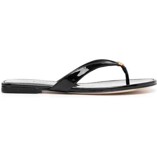 Tory Burch sandali slides con placca logo - nero