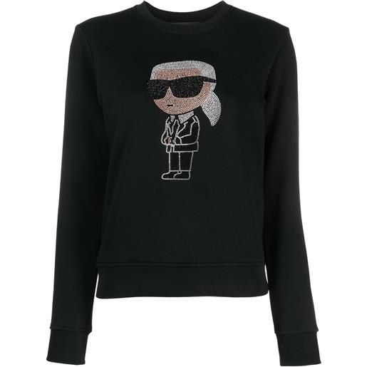 Karl Lagerfeld felpa ikonik con strass - nero
