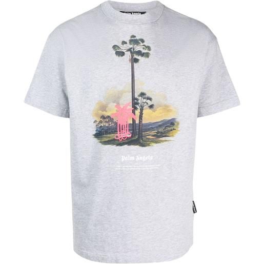 Palm Angels t-shirt con stampa grafica - grigio