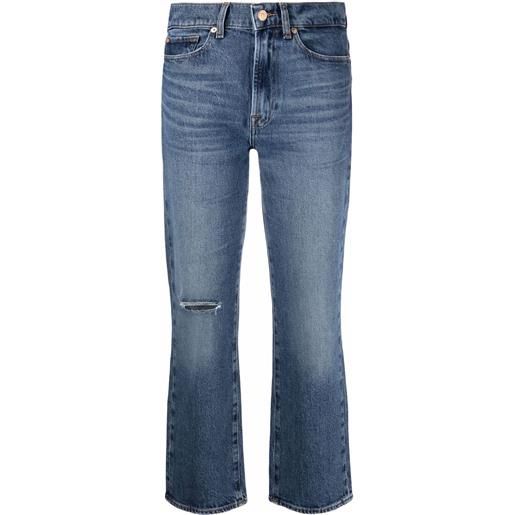7 For All Mankind jeans crop a vita alta - blu