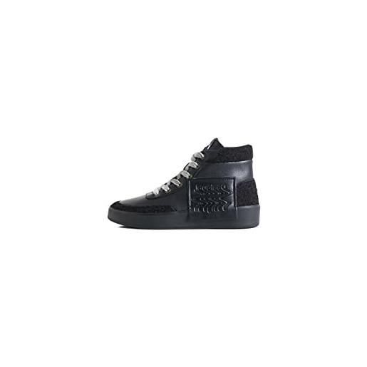 Desigual shoes_fancy high patch 2000 black, scarpe da ginnastica donna, nero, 41 eu