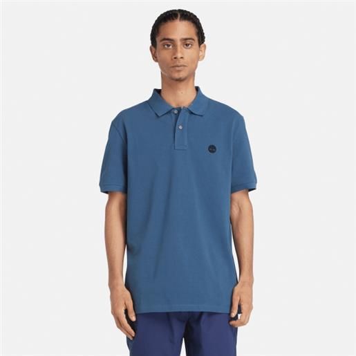 Timberland polo da uomo in piqué millers river in blu blu