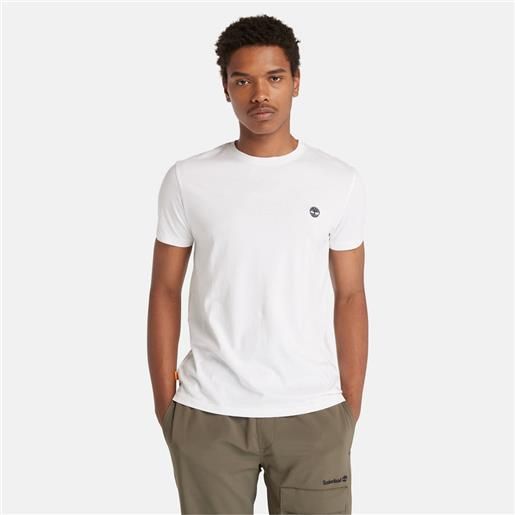 Timberland t-shirt slim-fit dunstan river da uomo in bianco bianco